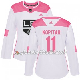 Los Angeles Kings Hockeydrakt Anze Kopitar 11 2017-2018 Hvit Rosa Fashion Adidas Authentic - Dame
